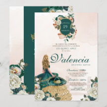 Festa Floral Dourada Verde Elegante Charra Quincea