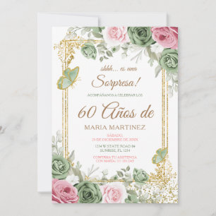 Convites Festa Floral Espanhola Surpresa 60 Anos Aniversári