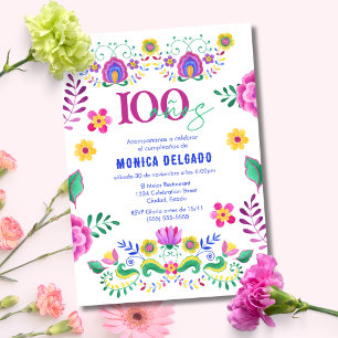 Convites Festa Floral Mexicana Espanhola de 100º Aniversári
