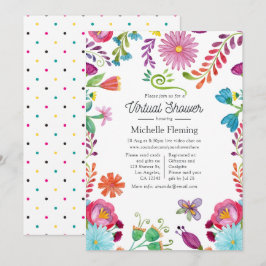 Convites Festa Floral Mexicana Virtual de Chás de Bebê