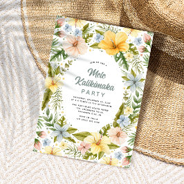 Convites Festa Floral Tropical de Aquarela Mele Kalikimaka