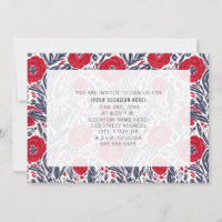 Festa Floral Vermelha Branca Azul Para Todos os Fi