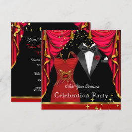 Convites Festa Formal Smoking Elegante Evento de Vestido Ve