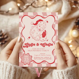 Convites Festa Friendmas de Natal Jingle & Mingle Retro