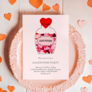 Convites Festa Galentines do Dia dos Namorados com Poção do