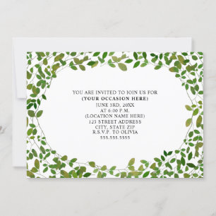 Convites Festa Genérica Para Todos os Propósitos Botânicos