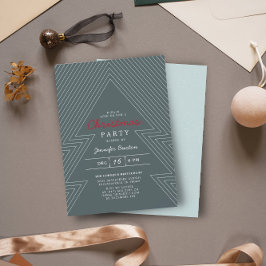 Convites Festa Geométrica de Natal Verde Moderna