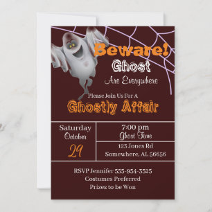 Convites Festa Ghost Halloween da Borgonha