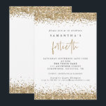 Convites Festa Glam Glitter de Quarenta Anos<br><div class="desc">Convite para Festa Glam Glitter de Quarenta Anos. Bordas elegantes de glitter dourado falso estão no topo e na parte inferior e também na parte de trás. Quarenta anos é definido em um estilo de escrita manual moderno. Personalize facilmente o restante do texto para o seu.</div>