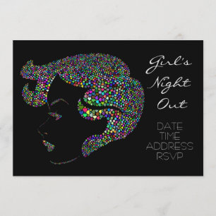 Convites Festa Glam neon Noite das Meninas
