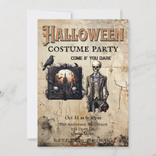 Convites Festa Gótica de Esqueleto e Poção de Halloween