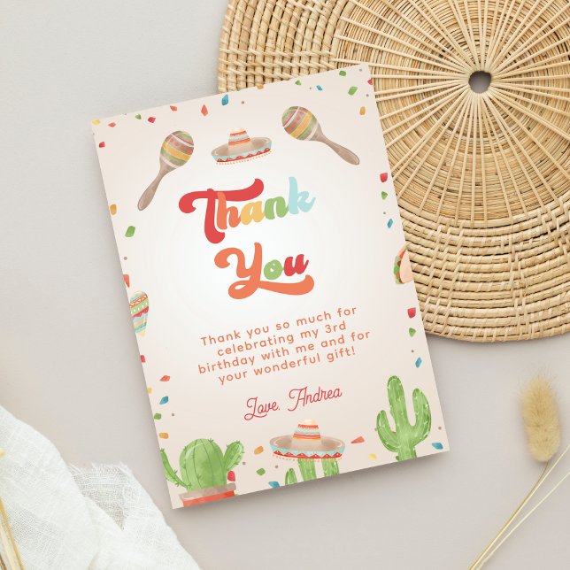 Convites Festa Groovy Colorida Agradecimento de Aniversário (Criador carregado)