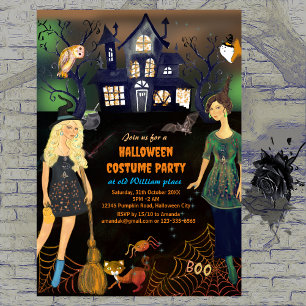 CONVITES FESTA HALLOWEEN COSTUME WITCHES