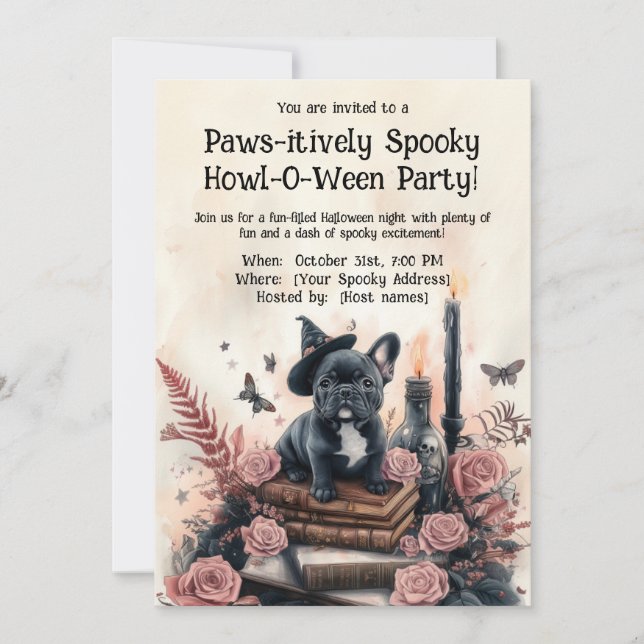 Convites 👻 🐶 Festa Howl-O-Ween! (Frente)