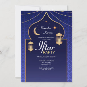 Convites Festa Iftar em Azul