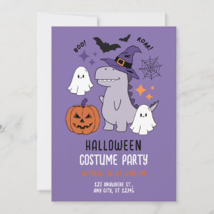 Convites Festa Ilustrativa de Halloween Roxo