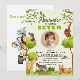 Convites Festa Infantil Safari com Aquarela Tendência Anima