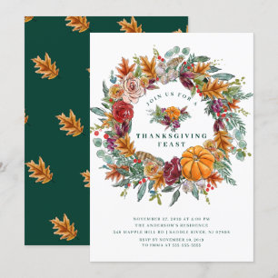 Convites Festa Jante de Ação de Graças da Colheita de outon