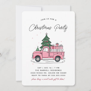 Convites Festa Jante de Natal de Férias Rosa