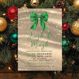 Convites Festa Jingle & Mingle Natal Arco Verde Brilho Dour
