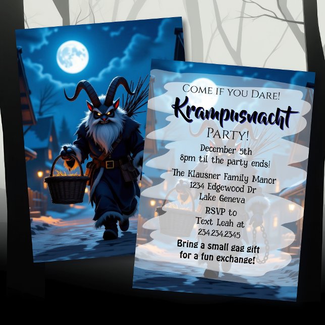Convites Festa Krampusnacht | Venha se você Ousar (Criador carregado)