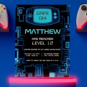 Convites Festa legal de Jogo de Teen Negro Azul do Marinho