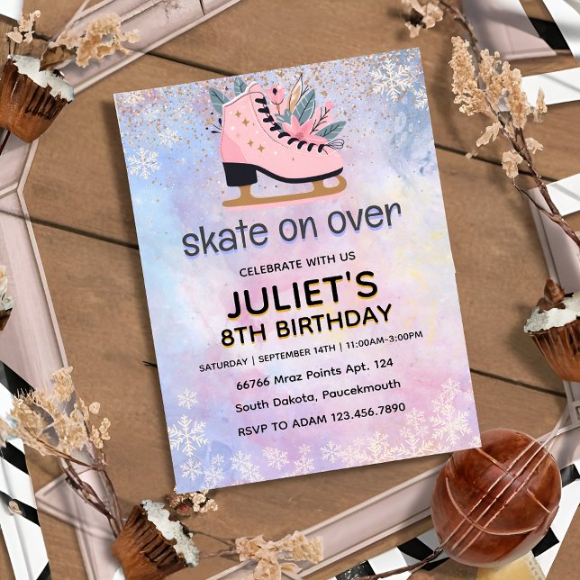 Convites Festa legal de patinagem no gelo, 8º aniversário (Criador carregado)