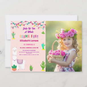 Convites Festa Llama Alpaca Festa de Aniversário de Criança