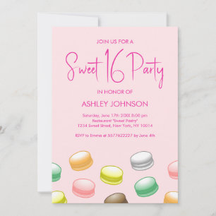 Convites Festa Macarons Sweet 16