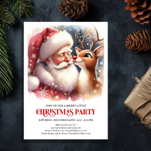 Convites Festa Mágica de Natal da Família com Papai Noel e 