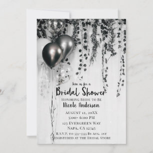 Convites Festa Metálica Balões Chá de panela de Ivy Rustic