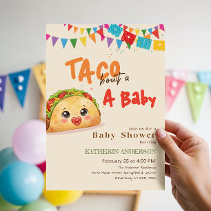 Convites Festa Mexicana Colorida Taco Sobre um Chá de Bebê