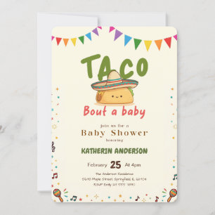 Convites Festa Mexicana Colorida Taco Sobre um Chá de Bebê