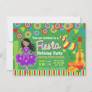 Convites Festa Mexicana de Aniversário para Meninas