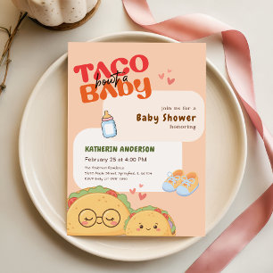 Convites Festa Mexicana de Taco Sobre um Chá de Bebê Cor-de