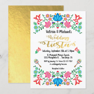 Convites Festa mexicana floral do casamento da folha