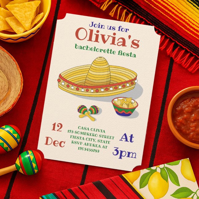 Convites Festa Mexicana Personalizada de Despedida de Solte (Criador carregado)