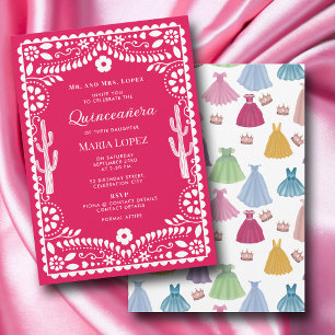 Convites Festa Mexicana Rosa Quinceañera 15ª Princesa