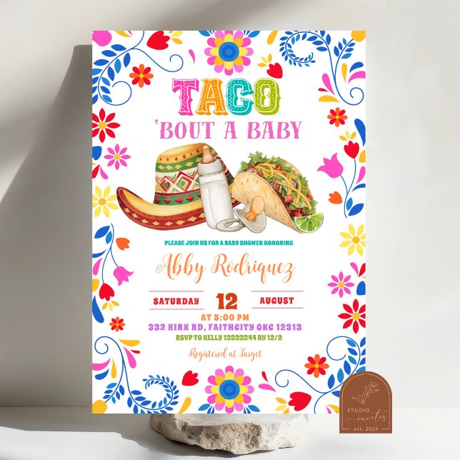 Convites Festa Mexicana Taco sobre um bebê chá de bebê (Criador carregado)