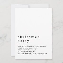 Convites Festa Mínima de Natal Branco Negro
