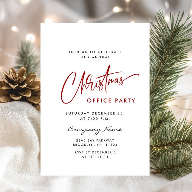 Convites Festa Mínima Elegante de Natal (Criador carregado)