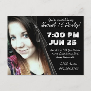Convites Festa Mod Angle Velvet Ribbon Foto Sweet 16