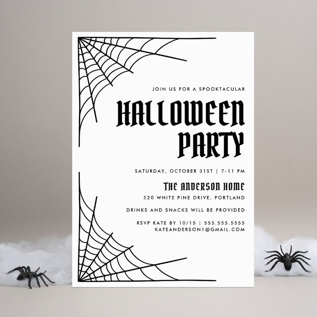 Convites Festa Moderna de Halloween na Web Spider (Criador carregado)