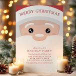 Convites Festa moderna de Natal do Santa Claus<br><div class="desc">Convidado do Feriado Moderno de Natal do Papai Noel. Este design de Natal fofo apresenta a face do Pai Natal com listras de cana-doce vermelhas e brancas no verso. Personalize este design de feriado personalizado com os detalhes do seu próprio partido. Perfeito para um janto de Natal da família ou...</div>