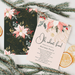 Convites Festa Moderna de Natal Floral de Inverno Oh Que Di