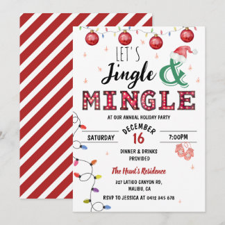 Convites Festa Moderna de Natal Jingle & Mingle