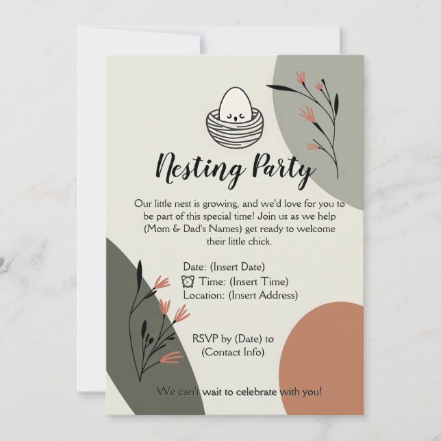 Convites Festa moderna de preparação para novos pais (Frente)