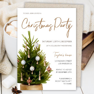 Convites Festa Moderna e Elegante de Árvore de Natal