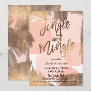 Convites Festa Moderna Peach Copper Bronze Jingle & Mingle