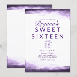 Convites Festa Moderno Chic Ameixa Roxa Ametista Doce 16